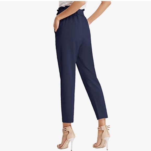 GRACE KARIN Women's Paper Bag Waist Pants Slim Fit Casual Office Pencil Pants - Picture 2 of 9